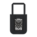 Wise Mama Owl Tote Bag | Woodcut Art Owl Market Bag