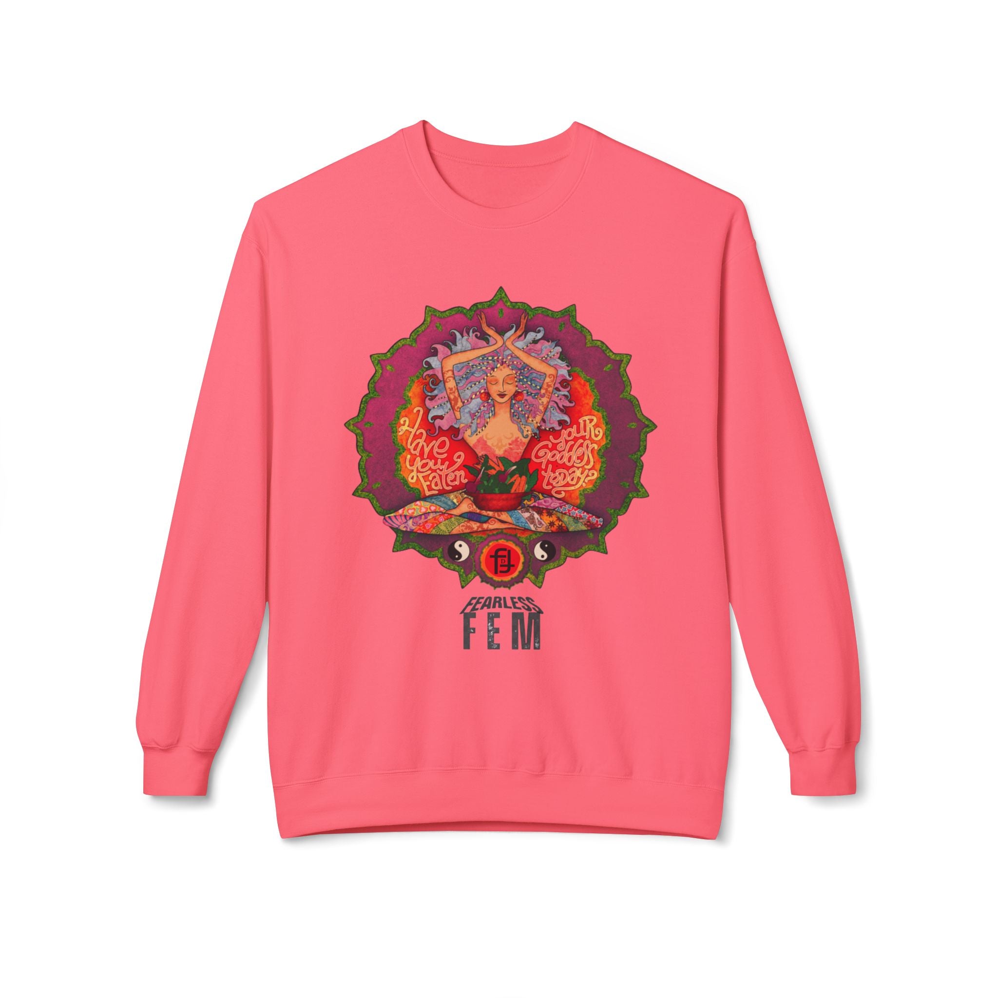 Goddess Sassy Feminist Sweatshirt | LOL Mandala Yoga Crewneck Long-sleeve