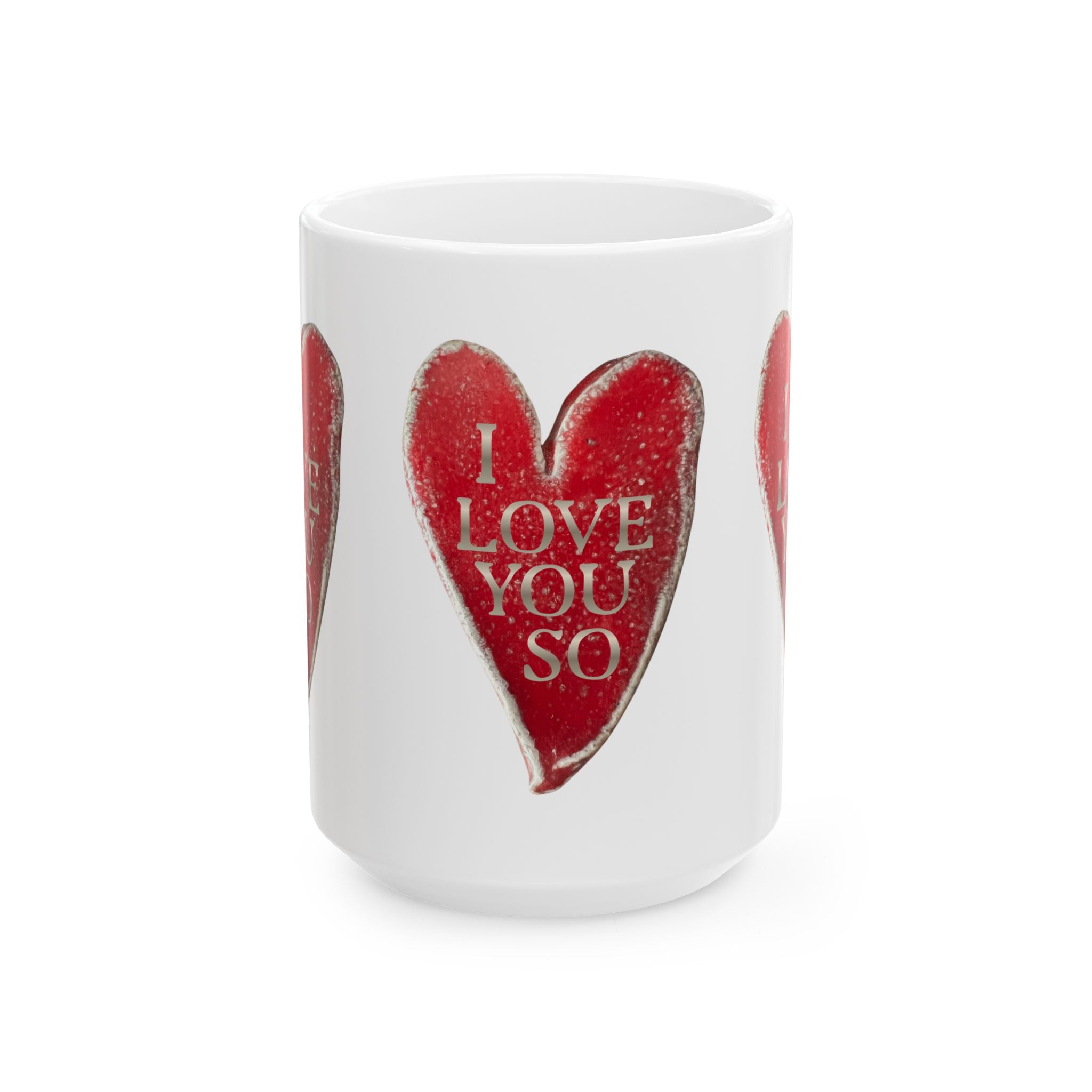 I Love You So Ceramic Coffee Mug - Heart Cup Decor