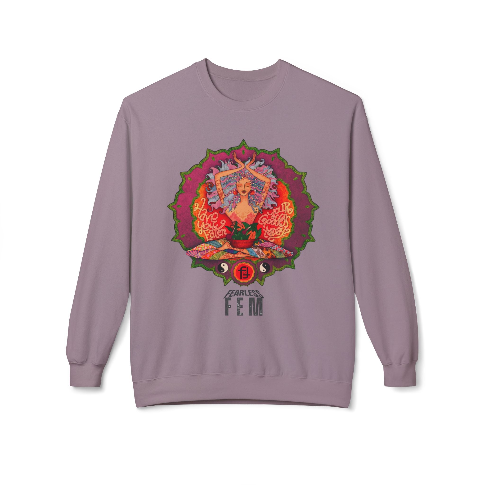 Goddess Sassy Feminist Sweatshirt | LOL Mandala Yoga Crewneck Long-sleeve