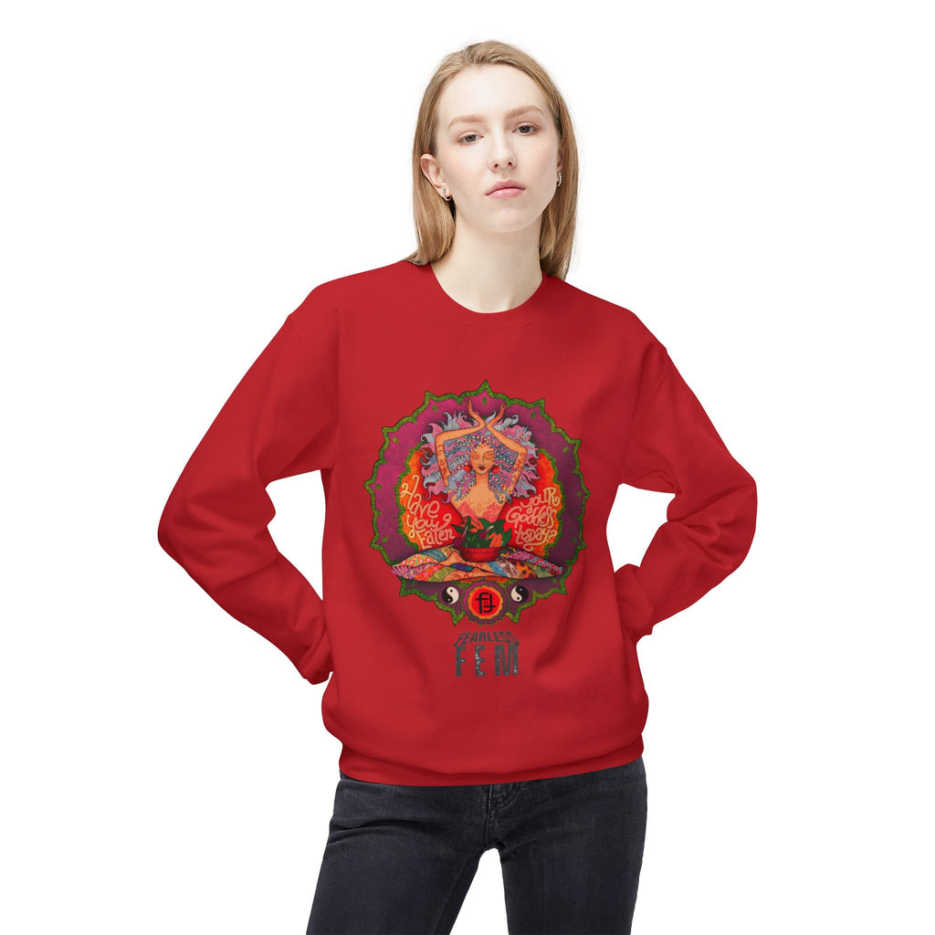 Goddess Sassy Feminist Sweatshirt | LOL Mandala Yoga Crewneck Long-sleeve