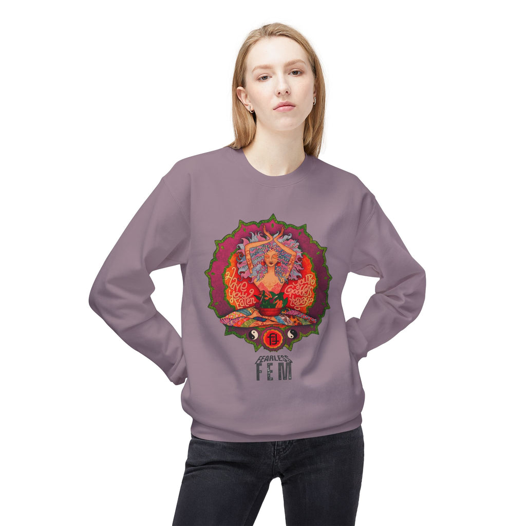 Goddess Sassy Feminist Sweatshirt | LOL Mandala Yoga Crewneck Long-sleeve