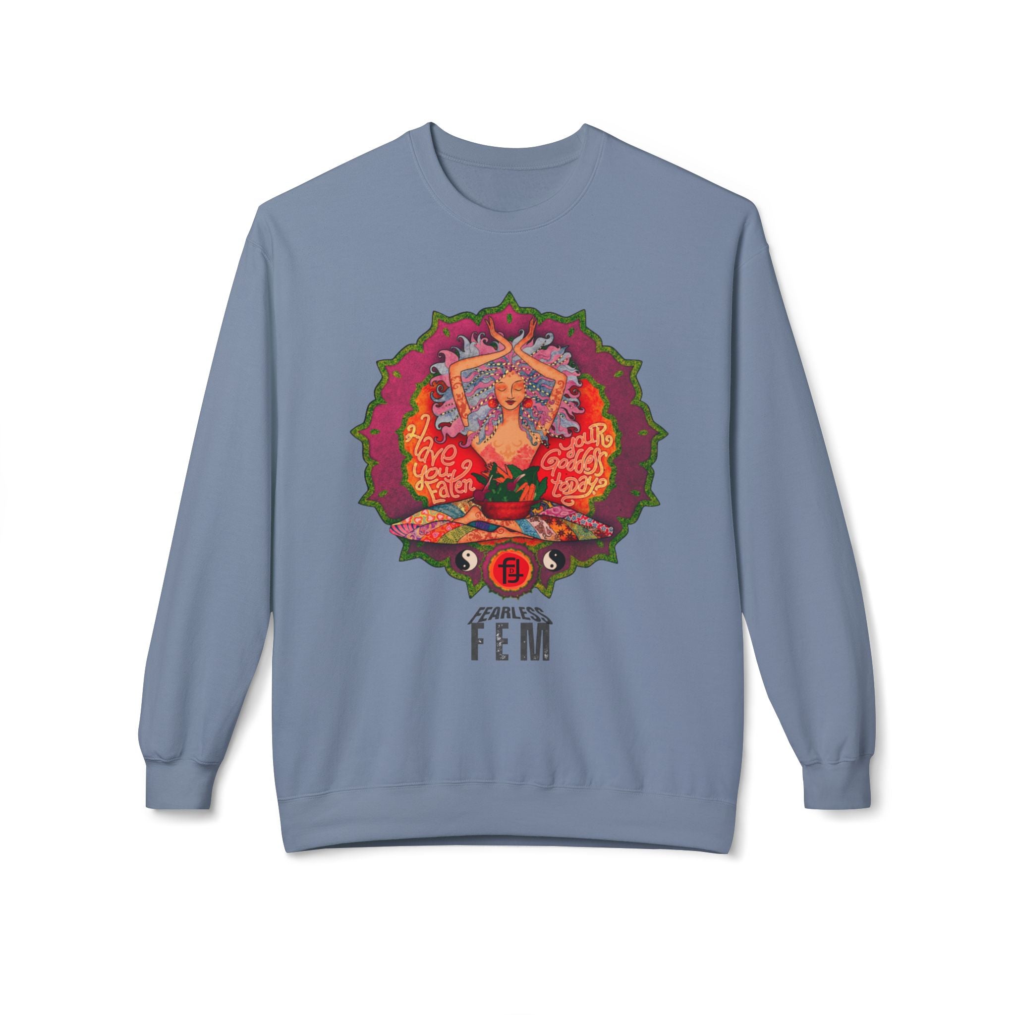 Goddess Sassy Feminist Sweatshirt | LOL Mandala Yoga Crewneck Long-sleeve
